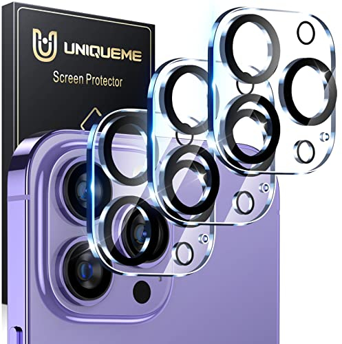UniqueMe für iPhone 14 Pro/iPhone 14 Pro Max Kameraschutz - [Kratzfest, Stabil] Ultra-Klar 9H Härte Kameraschutz für iPhone 14 Pro Max/iPhone 14 Pro Kamera Schutz [3 Stück] - HD Transparent