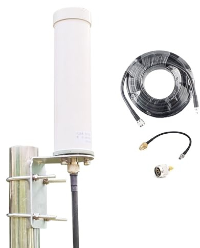 Outdoor Omni 4G LTE 5G Cellular Antenna for Signal Booster & Router, 698-3800MHz 8dBi 10meters Cable, Support All Carrier, Verizon AT&T Sprint T-Mobile