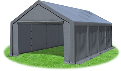 Stabilezelte Partyzelt 4x8m Modular Professional PVC 500 g/m² geschlossen GRAU