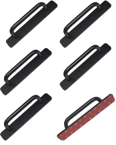 148mm Selbstklebender Griff Schrankgriffe Aluminium Griffe für Kleiderschrank Schlafzimmer Badezimmer Edelstahl Küchengriffe für Küchenschränke Möbelgriffe Küchengriffe (4 Stück, Mattes Schwarz)