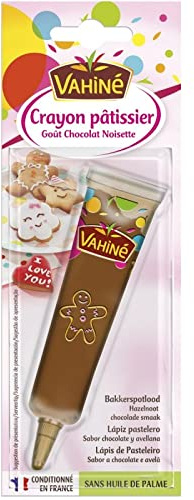 VAHINÉ - Crayon Pâtissier Choco Noisette - Idéal pour décorer et personnaliser vos créations sucrées - 23g - Lot De 4