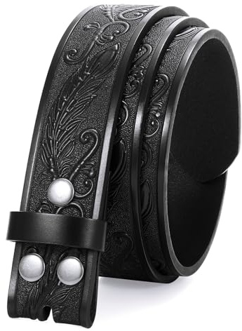 JasGood Western Leder Herren Gürtel (ohne Schnalle), 3,8cm Breite