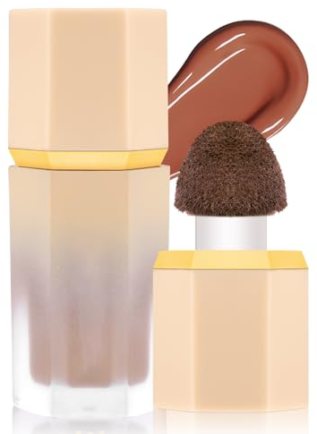 Liquid Contour Stick, Cream Bronzer Contour Stick, Waterproof Liquid Bronzer Stick Face Makeup With Cushion Applicator, Long Lasting Face Cream Contour for Natural Bronzed Looking (#01Light Brown)