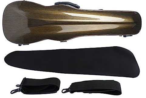 Geigenkasten, Kohlefaser, Leichter, Tragbarer, Harter Geigenkoffer-Ersatz mit Hygrometergurten, 4/4-Geigenkasten aus Kohlefaser in Voller Größe (Kaffee)