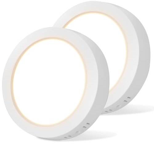 Aigostar Deckenlampe led 18W 3000K Deckenleuchte, 1980lm lampen decke ideal für Badezimmer Balkon Flur Küche Wohnzimmer, Warmweiß Badezimmerlampe Ø22.6cm，2 PCS