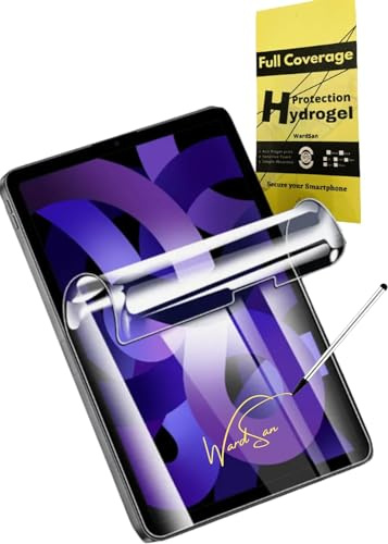 WardSan [2 Piezas para iPad Air 5/iPad Air 4 (10.9) Películas Protectoras de Pantalla de Hidrogel 3D de 5ta generación + Lápiz óptico Gratis Perfecto para Escribir/Dibujar| Antigolpes | Compatible
