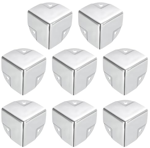 QUARKZMAN Metallo Box Protezioni Angolari Box Bordo Protettore Protettore 40 x 40 x 40mm Tono Argento 16pz per Tavolo Angoli e Scrivania Angoli