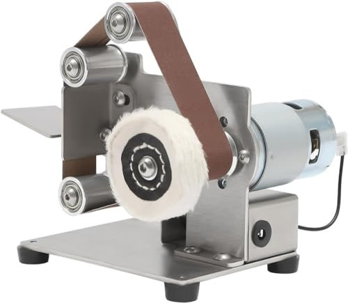 Amoladora, mini lijadora de banda, amoladora de metal, pequeña máquina de afilar eléctrica, amoladora de 7 velocidades ajustables, pulidora, kit de afilador de bordes
