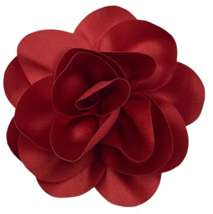 Kabelife Damen Seide Blume Brosche, Blume Ansteckblume, Blume Haarspange, Haarclip Blume, Rosen Haarnadeln Haarblume Haarblüte Haarschmuck 14CM(Rot)