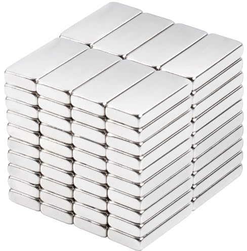 80 magneti al neodimio extra forti, 12 x 5 x 2 mm, calamite rettangolari, piatti, mini magneti, piccoli magneti, frigorifero, foto, cartolina, ufficio