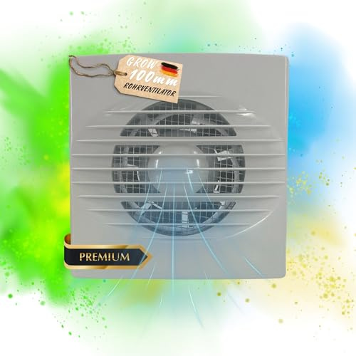 TronicXL IPX4 15W 100mm Abluft Zuluft Grow Lüfter Ventilator für Homebox mit Fliegengitter Growbox Growschrank Secret Jardin GrowPro DiamondBox Zelsius Mars Hydro Jung Spiderfarmer AC Infinty Growroom