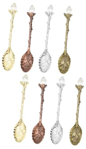 Cabilock 8 Pièces Cuillère À Glace Gravée Cuillère À Crème Glacée À Dessert Au Café Or Rose Petites s Rétro Sculptée À Café À