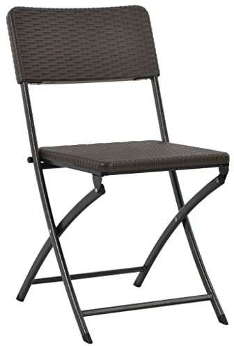 ULUYYUC Beach Chair Gartenstühle Camping Tisch Stuhl Set Balkonstuhl - Klappbare Gartenstühle 2 STK. HDPE und Stahl Braun für Balkon Garten Speisesaal Außenbereich