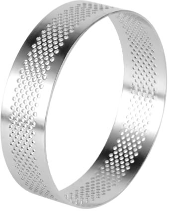 Hoement 2 Pezzi di Stampo Circolare per Mousse da 8 Cm Resistente con Rivestimento Antiaderente per Torte E Dolci