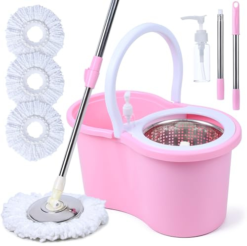 KYDIFS Wischmopp und Eimer Set (Rosa) | Süßes Rosa