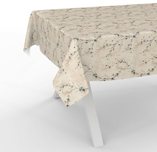 ANRO Vaxduk, bordsduk, tvättbar, vaxbordsduk, trädgårdsbordsduk, vattenavvisande, 120 x 140 cm, skärkant kiev blommig
