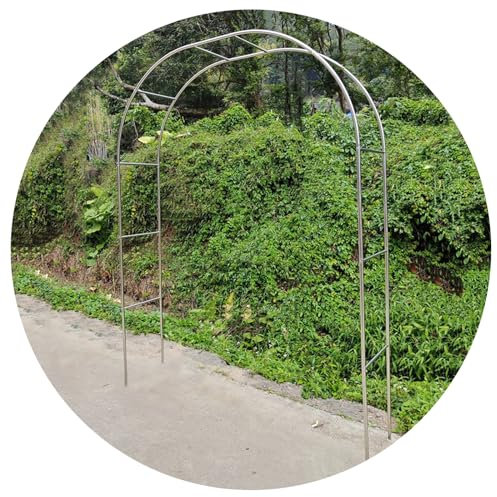 Arco de jardín de metal con base de acero inoxidable para plantas trepadoras y decoraciones de boda, 280 x 240 cm
