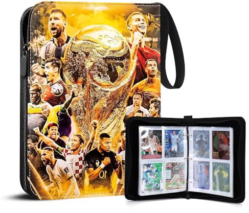 Album per carte da collezione calcio LUFEIS, 50 pagine, capacità 400 carte, supporto per carte da calcio, 24 x 17 x 5 cm