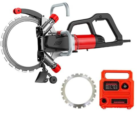 Scie à Béton Électrique Scie Circulaire, Scie à Béton à Anneau pour Rainurer Murale, Machine De Découpe De Mur En Béton Portable 8800W/9500W, 270 Mm, pour Pierre, Mur, Fenêtre En Fer,Red8800W