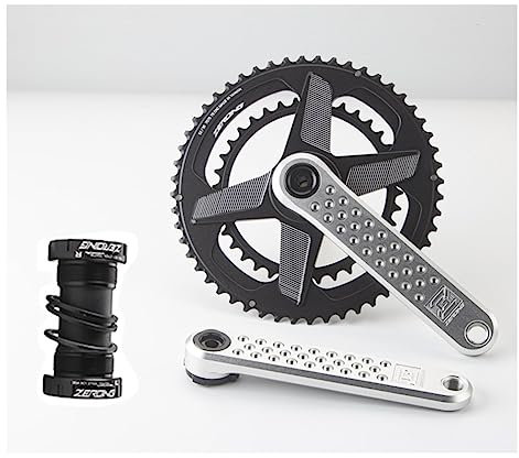 Fahrrad Kurbel Garnitur, Rennrad-Kurbelgarnitur, 170 mm, Aluminiumlegierung, Kurbelarmsatz für Rennräder mit Tretlager, 50–34 T, 52–36 T, 53–39 T, GXP-Doppelkettenblatt, 8/9/10/11/12-Gang-Kurbelgarni