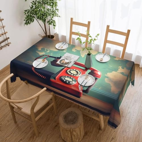 HVTTIOR England UK - Tovaglia rettangolare con stampa telefonica di Londra, 137 x 183 cm, lavabile, riutilizzabile, per feste