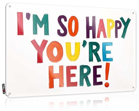Sign For Bedroom Door Welcome: Happy To Have You Here! Tin Sign Tin Wall Decor Cheers Tin Sign(20X30CM)