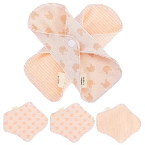 SOPOTUTU 5 Pack Reusable Sanitary Pads Organic Cotton Washable Sanitary Napkins Breathable Cloth Menstrual Pads for Women Foldable for Travel and Puerperal Use