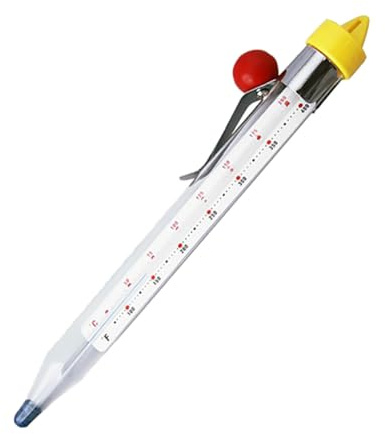 GLEAVI Termometro da Cucina per Zucchero e Sciroppo con Tubo in Vetro Temperato Resistente Calore Strumento Pratico per Cottura Caramelle e Dolci Multipurpose per Forno e Frittura