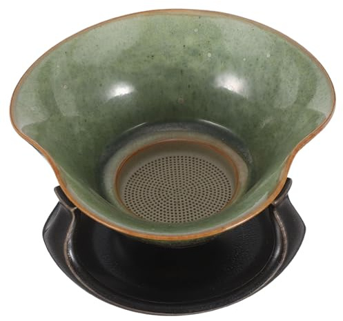 NUOBESTY Passoire à Thé en Céramique Vintage Émaillée Grosse Passoire pour Thé en Vrac Infuseur Réutilisable Chaude Accessoire Authentique Chinois Filtration Fine pour Infusion Pure