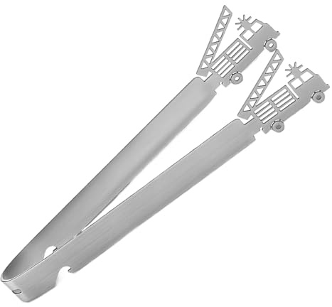 Pinzas para parrilla: diseño de camiones de bomberos de acero inoxidable, accesorios para barbacoa, pinzas para barbacoa para hombres, padres, abuelos, hogar, cocina, interior, exterior, par