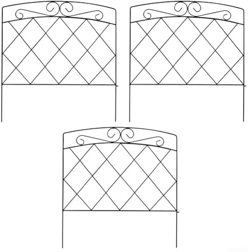 HEBEOT Pannelli per recinzione da giardino in metallo, resistenti alla ruggine, bordo decorativo per aiuole, sentieri, alberi, barriera per animali, facile da installare, flessibile, per esterni
