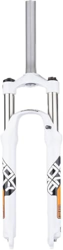 NIKANXIA Forcella Ammortizzata MTB for 26/27,5/29 Pollici, Albero Dritto da 1 1/8, Sospensione a Olio/Molla, Corsa 100 mm, for Freni a Disco, bloccaggio Manuale, sgancio rapido 9 mm(F,26in)