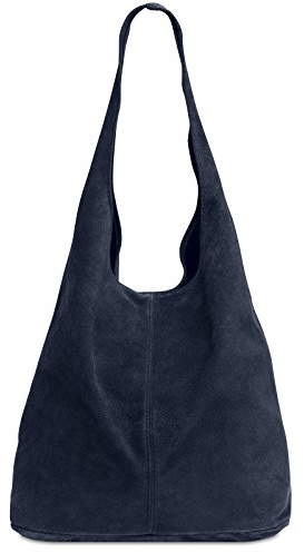 Caspar große Damen Wildleder Tasche Hobo Bag Shopper - CLASSIC LINE - Modell No.767 - Made in Italy