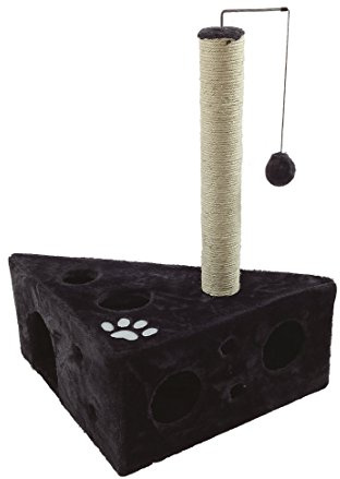 Dehner Kratzbaum Tammy, ca. 68 x 45 x 45 cm, Plüsch/Fleece/Sisal, schwarz