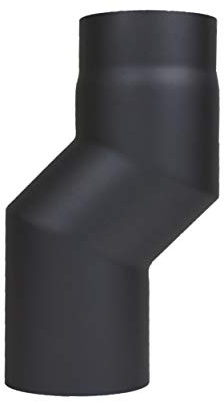 LANZZAS Ofenrohr Versatzbogen mit 60 mm Versatz - im Durchmesser Ø 120 mm - Farbe: schwarz - Rauchrohr Doppelbogen Etagenbogen