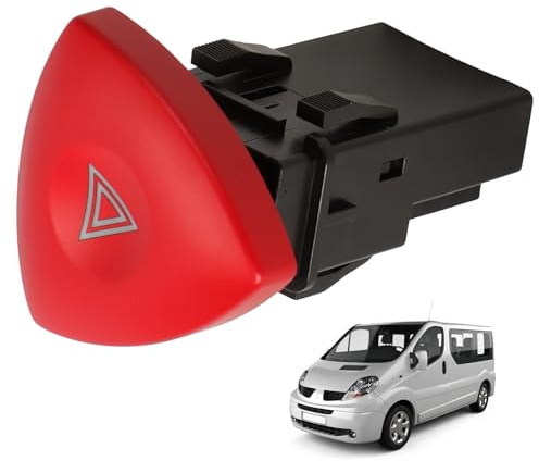 FanPaYY Peligro Emergencia Interruptor de luz de Advertencia botón Rojo 8200442724 para Espace MK4 Laguna MK2 Trafic Vauxhall Vivaro