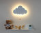 Marco Paul azul y blanco globo de aire caliente de madera noche luz montada en la pared iluminación del guardería bebé niños habitación lámpara de pared dormitorio decoración