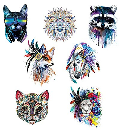GIVBRO Parches de transferencia para planchar apliques de animales, pegatinas de transferencia de calor, parches de planchado para camisetas, accesorios de bricolaje (#A)