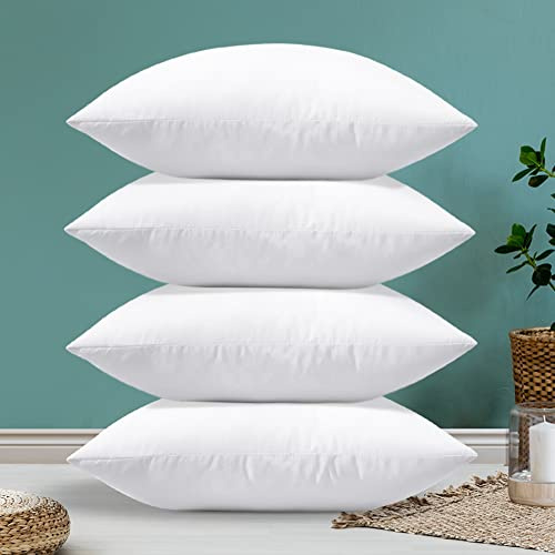 Sungeek 4 Kissen 45 x 45 cm, Kissen zum Beziehen, Füllkissen, weißes Füllkissen, dekoratives Innenkissen, weich und flauschig