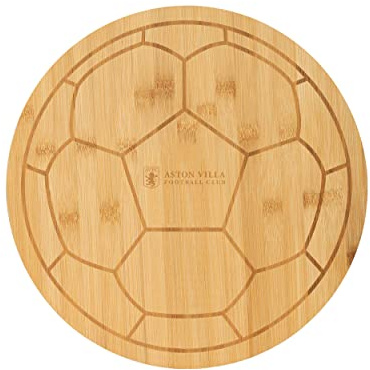 FOCO Official Aston Villa FC Football Cheese Charcuterie Bamboo Platter Serving Board