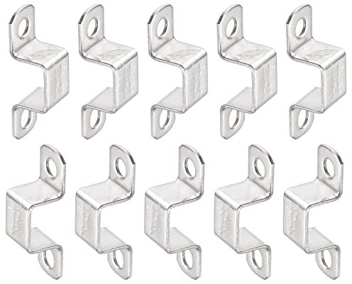DTGN 18mmx22mm(InnerHxInnerW) U Shaped Strut Connector Bracket - 12Pack - Good for Home Pipe Fixing - 304 Stainless Steel Door Closed Bar Holder