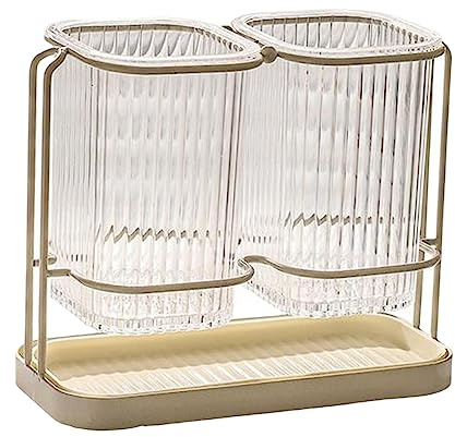 JISADER Egouttoir à Couverts,Porte-Ustensiles de Cuisine,Organisateur d'Ustensiles de Cuisine,Pot à Ustensiles Mural pour Restaurant Comptoir Couverts,19.5x8.5x16cm,sans Perçage,Facile à Sécher