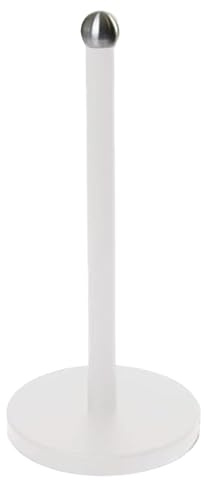 AAMEN Stainless Steel Toilet Roll Holder, Free Standing Toilet Paper Roll Stand, Rust Proof Toilet Roll Stand, Bathroom Accessories (White)
