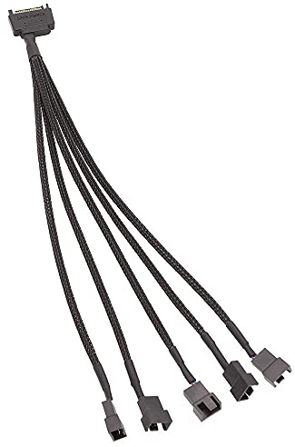Yinchus Cable adaptador SATA de 15 pines a 5 ventiladores SATA a 3 pines/4 pines para PC Carcasa de PC Cable de parte de ventilador, cable divisor en Y