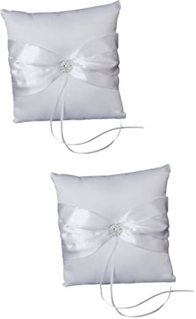 Alipis 2St hochzeitsdeko hochzeits Dekoration Hochzeitsplanung weißes Spitzenband romantisch das Geschenk Brautgeschenke Ringe Brautringkissen Blumenmädchen Kopfkissen Festival-Zubehör