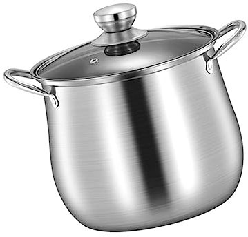 TOPBATHY Suppentopf Ofenpfannen Küchenversorgung Pfanne mit Deckel Milch pfannenwender Topf für Zuhause Kochtopf aus Edelstahl Rostfreier Stahl Küchenutensilien Küchenwaren