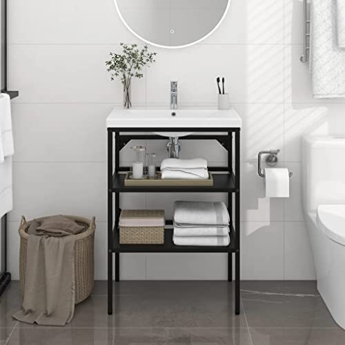 Struttura per lavabo bagno in ferro nero per mobili 59x38x83 cm Dimensioni