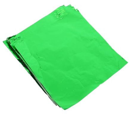 CATIEBYE Aluminum Foil Candy Wrappers 20x20cm Foil Food Grade Paper for Chocolate Tea BBQ 100 Sheets Pack Suitable for Home and Shop Use