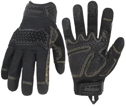 HUWOYG Gants De Travail d'hiver Gants de Travail Flexibles, Gants antidérapants, Anti-Impact et Anti-Vibration, Gants de Travail en Plein air for mécaniciens Utilitaires Gants De Travail d'hiver(M)