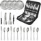 HDKAJL Set de couverts de camping, couverts de camping, en acier inoxydable, couverts de voyage, fourchettes, cuillères, couteaux, assiettes, couverts de camping pour pique-nique, plein air randonnée